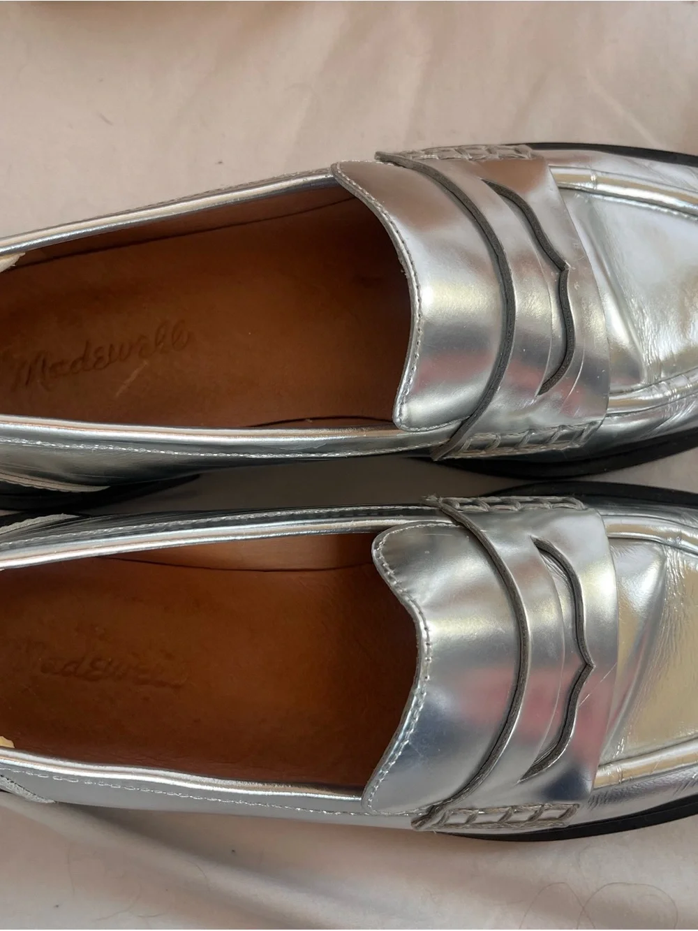Madewell Silver Loafers